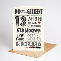 Lovely Cards - Süße Karte zum 13. Geburtstag - Geburtstagskarte 13 Jahre Mädchen - Mädchen Geschenke 13 jahre - Geburtstagskarte A6 (13 Jahre) Angebot bei HelloDeals