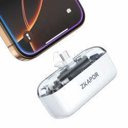 ZKAPOR Mini Power Bank 5000mAh, Integrierter Faltbarer USB C Konnektor Kleine Powerbank 20W PD Externer Akku Portable Schnellladung Kompatibel mit iPhone 16/15 Serie, Galaxy S24/23, USB C-Handys usw Angebot bei HelloDeals