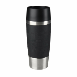 Emsa 513361 Travel Mug Classic Thermo-/Isolierbecher, Fassungsvermögen: 360 ml, hält 4h heiß/ 8h kalt, 100% dicht, auslaufsicher, Quick-Press-Verschluss, 360°-Trinköffnung, schwarz Angebot bei HelloDeals