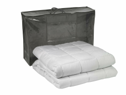 sleepling 197254 Gewichtsdecke 6 kg, Entspannungsdecke gegen Stress und Schlafstörungen, Aufbewahrungstasche, Kassettendecke mit Glasperlenfüllung, Made in EU, 135 x 200 cm, weiß Angebot bei HelloDeals