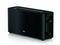 Braun Household HT 3110 BK Toaster | Langschlitz | Extrabreite Toastkammer | Herausnehmbare Krümelschublade | Aufwärm- Und Auftaufunktion | 7 Röstgrade | Separater Brötchenaufsatz | Schwarz Angebot bei HelloDeals
