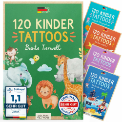 Famifidus 120 hautfreundliche Kinder Tattoos I I Dermatologisch SEHR GUT I Kindertattoos MADE IN GERMANY I Tattoo Kinder I Unsere Tattoos für Kinder Angebot bei HelloDeals
