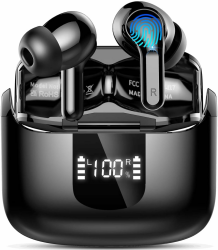 Bluetooth Kopfhörer in Ear Kopfhörer Kabellos Bluetooth 5.3, 2025 Neue 48Std Dynamic Driver Stereo Wireless Earbud, 4 ENC Noise Cancelling Mic, 3.8g Leicht Ohrhörer, IP7 Wasserdicht/LED-Anzeige/USB-C Angebot bei HelloDeals