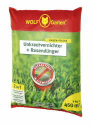 WOLF Garten WOLF-Garten - 2-in-1: Unkrautvernichter plus Rasendünger SQ 450, beige Angebot bei HelloDeals