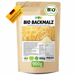 EWL Naturprodukte Backmalz Bio Malz, 100% deutsche Gerste Gerstenmalz, Backmalz für Brot und Brötchen, ballaststoffreicher Mehlzusatz, Gerstenbackmalz Brötchenbackmittel Vegan 900g Angebot bei HelloDeals