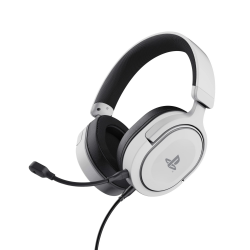 Trust Gaming Headset GXT 498W Forta Offiziell Lizenziert für Playstation 5, Nachhaltig, PS4 / PS5 Headset, 1,2 m Kabel, Abnehmbares Mikrofon, Verstellbarer Kopfbügel, Over-Ear Kopfhörer, Weiß Angebot bei HelloDeals