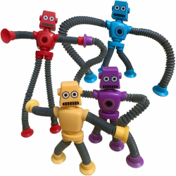 Afufu 4 Stück Teleskop-Saugnapf Roboter Spielzeug 0-6 Jahren, Sensorisches Roboter Spielzeuge, Pädagogisches Stressabbau-Spielzeug Anti Stress Fidget Toys Angebot bei HelloDeals