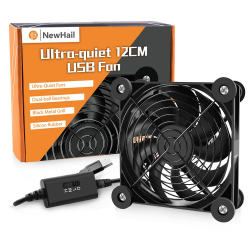 NewHail USB Lüfter 120mm PC Lüfter Dual Kugellager mit 3 Einstellbare Geschwindigkeiten,USB Ventilator 5V leise kompatibel mit Router, Xbox, Modem, Empfänger, DVR, TV-Box(1Pack) Angebot bei HelloDeals