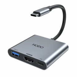 HODO USB C Hub HDMI Adapter, USB-C Digital AV Multiport mit 4K@60HZ HDMI, USB 3.0, 100W PD, Kompatibel mit iPad/Mac Book/Samsung S24/Surface/HP Angebot bei HelloDeals
