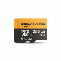 Amazon Basics microSD-Karte mit Lese-Adapter, 256 GB, schnelle Geschwindigkeit bis zu 200 MB/s, Schwarz, 1 Stück Angebot bei HelloDeals