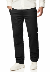 behype. Herren Chino Hose Regular-Fit mit Stretch Jeans Chinohose Straight-Leg Jeanshose Men's Pants 32W / 32L Schwarz Angebot bei HelloDeals