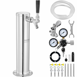 VEVOR Kegerator-Turm-Kit, Einzelzapfhahn-Bierumrüstsatz, Edelstahl-Fass-Bierturm-Zapfanlage mit Doppelmessgerät W21.8-Regler und A-System-Fasskupplung, Biertropfschale für Partys zu Hause Angebot bei HelloDeals
