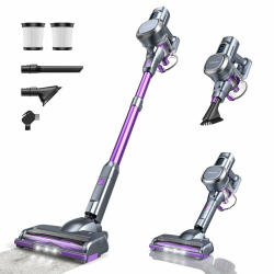 Lubluelu Leistungsstarker Akku Stabstaubsauger – 50 Min. Laufzeit, Anti-Tangle-Bürste, 2 Filter, Ideal für Hartböden, Teppiche und Tierhaare Angebot bei HelloDeals