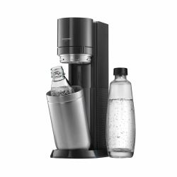 SodaStream Wassersprudler DUO Umsteiger| inkl.1x 1L Glasflasche und 1x 1L FUSE Kunststoffflasche (spülmaschinengeeignet) | Farbe: Titan Angebot bei HelloDeals