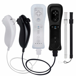 TechKen Wii Controller Remote mit Nunchuck Wii Kontroller mit Nunchuk Wii Fernbedienung Wii Vernbedinung Ersatz Controller für Wii (Controller ohne Motion Plus) (Schwarz + Weiß) Angebot bei HelloDeals