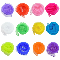 Linkbro Tücher [12 Pack] Jongliertücher für Sensorisches Werkzeug, Tanzen, Jonglieren, 60 x 60cm Angebot bei HelloDeals