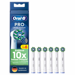 Oral-B Pro CrossAction Aufsteckbürsten für elektrische Zahnbürste, 6 Stück, überlegene Zahnreinigung mit innovativen X-förmigen Borsten, Original Oral-B Zahnbürstenaufsatz, Made in Germany Angebot bei HelloDeals