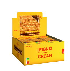 LEIBNIZ Cream Choco, Thekenaufsteller, 2 knusprige Butterkekse mit zarter Schokoladencreme, praktischer 2er Pack-Aufsteller (18 x 38 g) Angebot bei HelloDeals