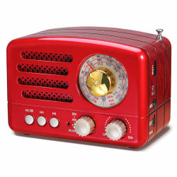 PRUNUS J-160 AM/FM/SW Retro Radio mit Bluetooth, Nostalgie Radio Klein mit 1800mAh Wiederaufladbare Batterie, Kleines Radio Küchenradio, Transistorradio Unterstützt USB/TF/Aux Funktion.(Rot) Angebot bei HelloDeals