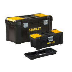 STANLEY Werkzeugbox Bonuspack Werkzeugkoffer leer Werkzeugkasten Werkzeugkiste (19" und 12,5", Werkzeugboxen mit Metallschließen, Organizer mit entnehmbarer Trage, sehr robust) STST1-75772 Angebot bei HelloDeals