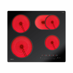 magicplux Glaskeramikkochfeld mit 4 kochfelder 59cm, Duale und Ovale Zonen, 15 Heizstufen, Berührungssteuerung, Kindersicherung, Timer, Geeignet für alle Kochgeschirre, 7200W Angebot bei HelloDeals