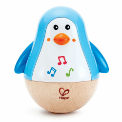 Hape Stehauf-Pinguin, Stehaufmännchen aus Holz, blau, Babyspielzeug ab 6 Monate, Motorikspielzeug aus Holz Angebot bei HelloDeals