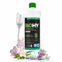 BiOHY Bodenreiniger für alle Wischroboter mit Frühlingsduft (1l Flasche) + Dosierer | Schaumarm & Streifenfrei | Reinigungsmittel Konzentrat für alle Böden Angebot bei HelloDeals