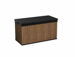 Keter Auflagenbox/Kissenbox 570 Liter l 100% Wasserdicht l mit Belüftung dadurch kein übler Geruch/Schimmel l Moderne Holzdielenoptik l Deckel belastbar bis 300 KG (2 Personen) Angebot bei HelloDeals