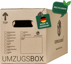 BB-Verpackungen 10 x Umzugskarton aus recycelter Pappe, sehr stabil mit doppeltem Boden (belastbar bis 40 kg) - Sets zwischen 5 und 150 Stück Angebot bei HelloDeals