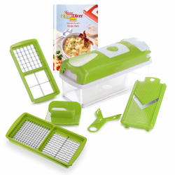 Genius Nicer Dicer Smart 6-teilig Set - Gemüseschneider für Würfel, Stifte, Scheiben, Streifen & Viertel - Zwiebelschneider Zerkleinerer aus der TV-Werbung Angebot bei HelloDeals