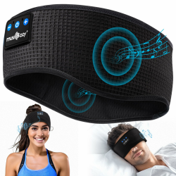 MUSICOZY Schlafkopfhörer Bluetooth 5.4, Schlaf Kopfhörer Sport-Kopfhörer 14+STD Spielzeit Kopfhörer Schlafen mit HiFi-Stereo, Ergonomisch Tech Gadgets für Seitenschläfer (Olivschwarz, L) Angebot bei HelloDeals