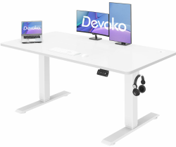 Devoko Höhenverstellbarer Schreibtisch, Elektrischer Schreibtisch Höhenverstellbar Tisch, Steh-Sitz Bürotisch, Computertisch mit Memory-Funktion, Stehpult, Standing Desk, Bürotisch,120 x 60 cm,Weiß Angebot bei HelloDeals