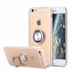 SORAKA Durchsichtige Hülle für iPhone 6/iPhone 6S mit 360 Grad drehbarem Ringständer Weicher TPU transparenter Schutzhülle mit Metallplatte für Handyhalterung Auto KFZ Magnet Stoßdämpfung Angebot bei HelloDeals