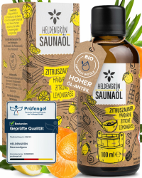 Heldengrün BIO Saunaaufguss Zitruszauber [ECHTE BIO-ÖLE, 3 DÜFTE] - Saunaöl mit Mandarine, Zitrone & Lemongrass - Sauna Aufgussmittel mit ätherischem Bio-Öl Angebot bei HelloDeals