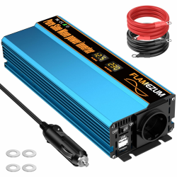 1000w Spannungswandler 12v Auf 230v Reiner Sinus Wechselrichter mit 1 EU-Steckdose und 2 USB Autoladegerät Power Solar Inverter DC AC Umwandler Stromwandler Angebot bei HelloDeals