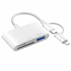 Loydia SD Kartenleser USB C SD Card Reader, 3-in-1 Lightning Kartenleser Kamera Kartenlesegerät Adapter, Plug & Play, SD-Karten Adapter für iPhone Fotografie Speicherkartenadapter für iPhone15/13/11/X Angebot bei HelloDeals