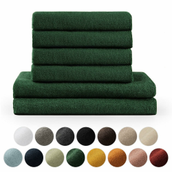 Blumtal Premium Frottee Handtücher Set 4 teilig 100% Baumwolle - Oeko-TEX zertifiziertes Badetuch 2X (70x140 cm) + Towel 4X (50x100 cm) - saugstarkes Frottiertücher Set - Handtücher Grün Angebot bei HelloDeals