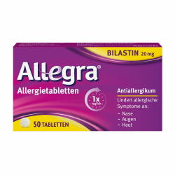 Allegra Allergietabletten 50 Stk – Antihistaminikum - Wirkstoff Bilastin - schnell und 24 Std wirksam bei Heuschnupfen, Tierhaar-, Hausstaumilben-, Schimmelpilzallergie, Urtikaria Angebot bei HelloDeals