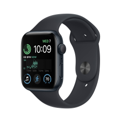 Apple Watch SE (2. Generation) (GPS, 44mm) - Aluminiumgehäuse Mitternacht mit Sportarmband Mitternacht - Regular (Generalüberholt) Angebot bei HelloDeals