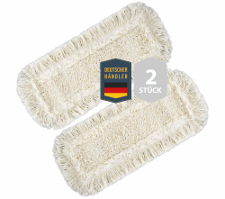 2 Stück PREMIUM Wischmopbezug Ersatzbezug Set Baumwolle für 40 cm Wischmop Klapphalter MADE IN EUROPE, Bodenwischer Mop für Bodenbeläge wie Laminat Echtholzböden Dielen Putzlappen, Parkett Schrubber Angebot bei HelloDeals