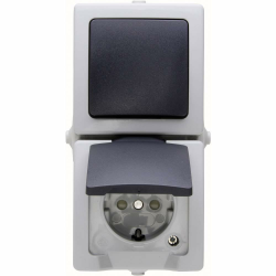 Kopp 138556008 Aus- / Wechselschalter-Steckdosenkombination Aufputz Feuchtraum Nautic Angebot bei HelloDeals