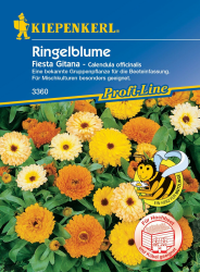Kiepenkerl Profi-Line Ringelblumensamen Fiesta Gitana 3360 - Nahrungsquelle für Nützlinge, Bekannte Gruppenpflanze für Beeteinfassung, Ideal für Mischkulturen, Kräutersamen Angebot bei HelloDeals