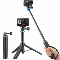 51cm Selfie-Stick Stativ für GoPro, Vkesen Mini-Stativ mit Verlängerungsstab kompatibel mit GoPro Hero 13/12/11/10/9/Max, DJI Osmo Action 5 Pro/4 und Andere Action Kameras Angebot bei HelloDeals