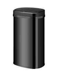 Juskys Mülleimer Küche mit Bewegungssensor Schwarz 60L - Eckiger Abfalleimer mit Klemmring für Müllbeutel - Rostfreier Stahl - Kontaktloses Entsorgen Angebot bei HelloDeals