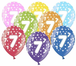10 kunterbunte Luftballons 7. Geburtstag Made in EU Metallic 30cm Dekoballons 7 Geburtstag Mädchen Junge Party Balloon Dekoration Luftballons 7 Ballon Zahl 7 Angebot bei HelloDeals