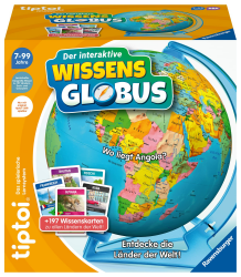 Ravensburger tiptoi Spiel 00107 - Der interaktive Wissens-Globus - Lern-Globus für Kinder ab 7 Jahren, lehrreicher Globus für Jungen und Mädchen, für 1-4 Spieler Angebot bei HelloDeals