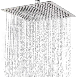 duschkopf regendusche 12 Zoll, Regenduschkopf 30x30cm Eckig aus Edelstahl, Selbstreinigende Regendusche Brausekopf Quadratisch, Chrom Angebot bei HelloDeals