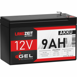 LANGZEIT Akku 12V 9Ah Gel Profi Blei-Akku extrem zyklenfest vorgeladen auslaufsicher ersetzt 7Ah 7,2Ah 7,5Ah Angebot bei HelloDeals