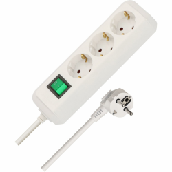Brennenstuhl Eco-Line, Steckdosenleiste 3-Fach (Mehrfachsteckdose mit erhöhtem Berührungsschutz, Schalter und 1,5m Kabel) weiß Angebot bei HelloDeals