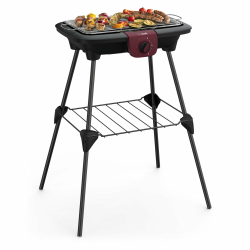 Tefal Easygrill Elektrischer Standgrill | BG90F5 | Mit Standfüßen Für Draußen | Auch Als Tischgrill Drinnen verwendbar | 2300 W | 870cm² Grillfläche | Leichte Reinigung | schwarz/Burgunderrot Angebot bei HelloDeals